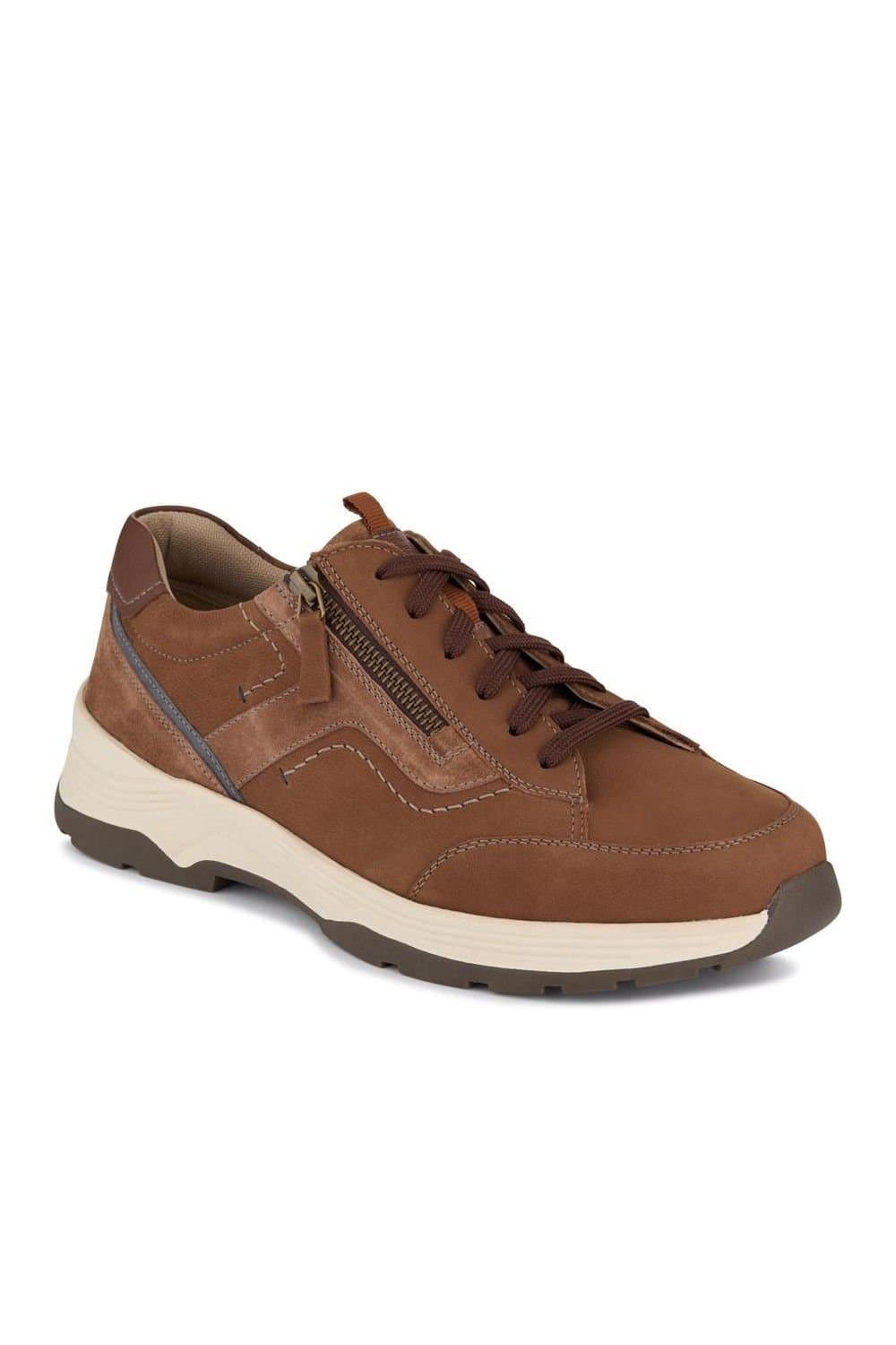 Easyfit Easyfit Men's Extra-Wide Dual-Fasten Trainers in Brown