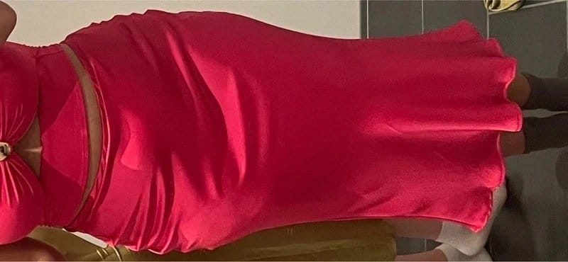 New Look Pink Silk Bodycon Skirt