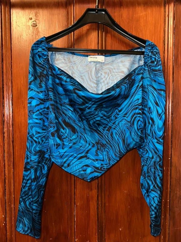 Bershka Blue berska long sleeve top