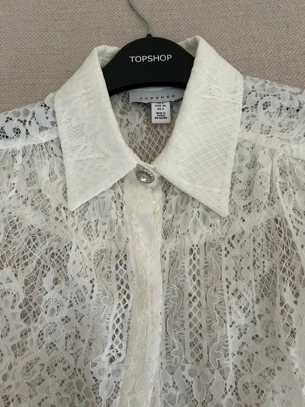 Topshop Topshop white lace blouse