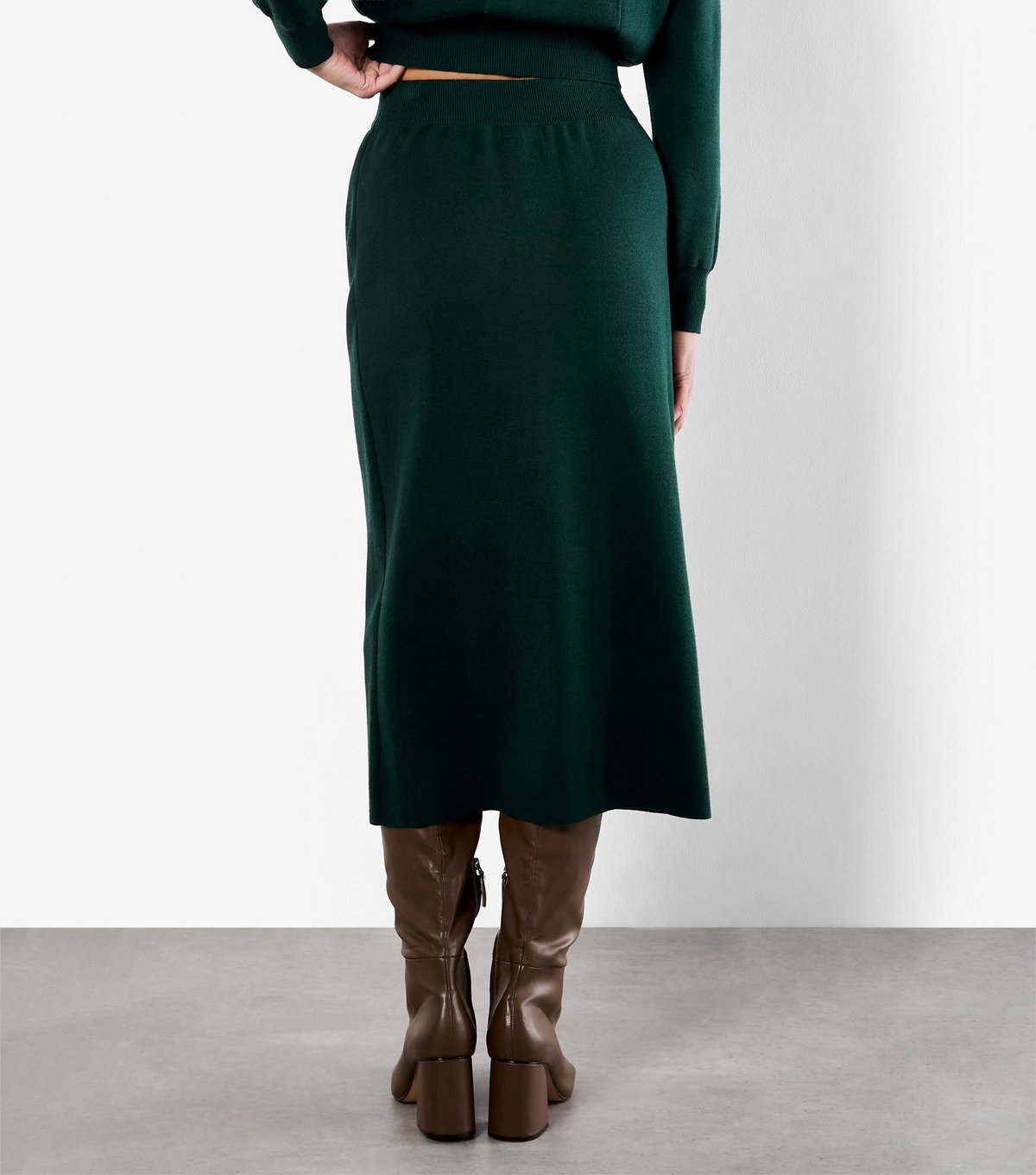 Apricot Women's Dark Green Buttoned Knit Midi Skirt Apricot New Look - 3