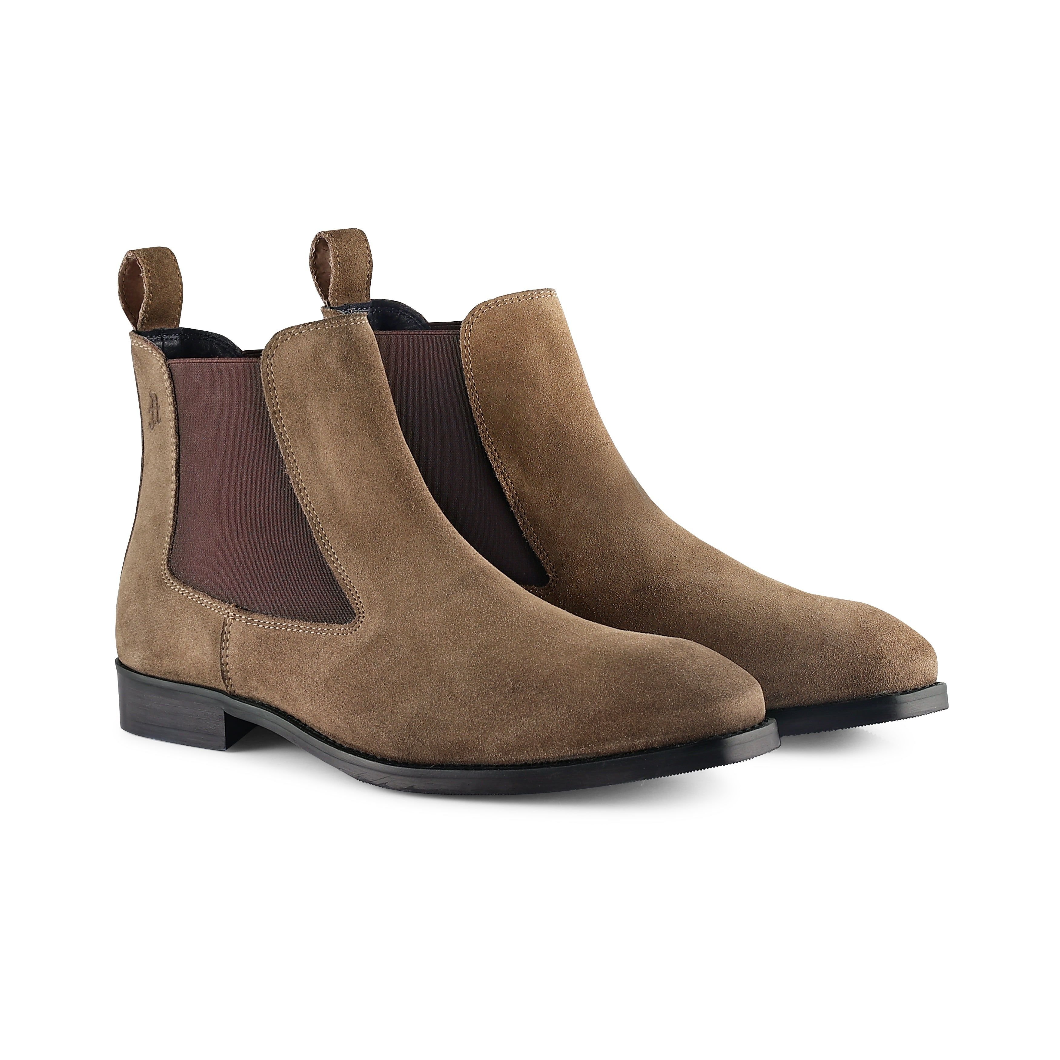 Amen Shoes Amen Shoes Men's Dundalk Premium Suede Leather Chelsea Boots in Light Brown - 1