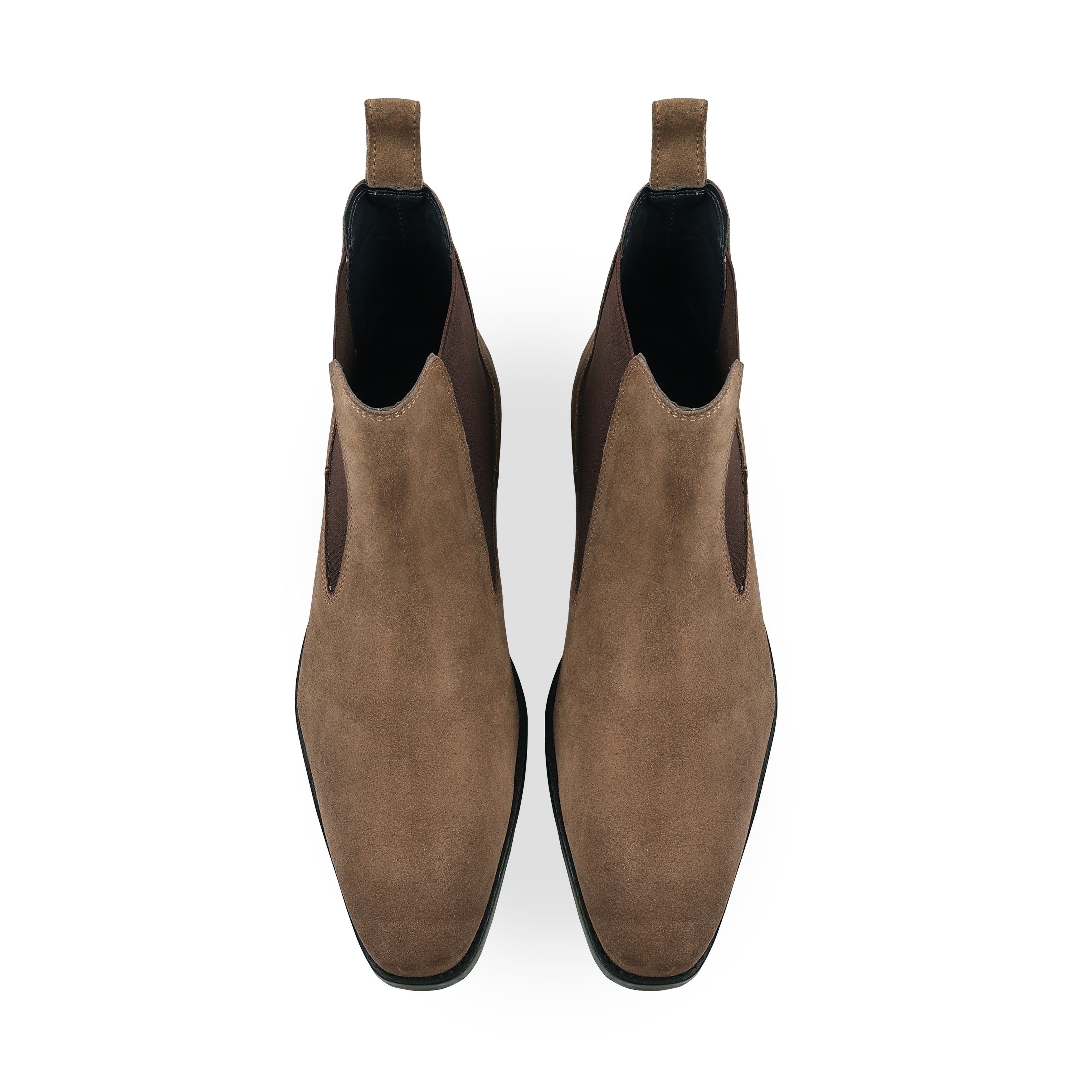 Amen Shoes Amen Shoes Men's Dundalk Premium Suede Leather Chelsea Boots in Light Brown - 3