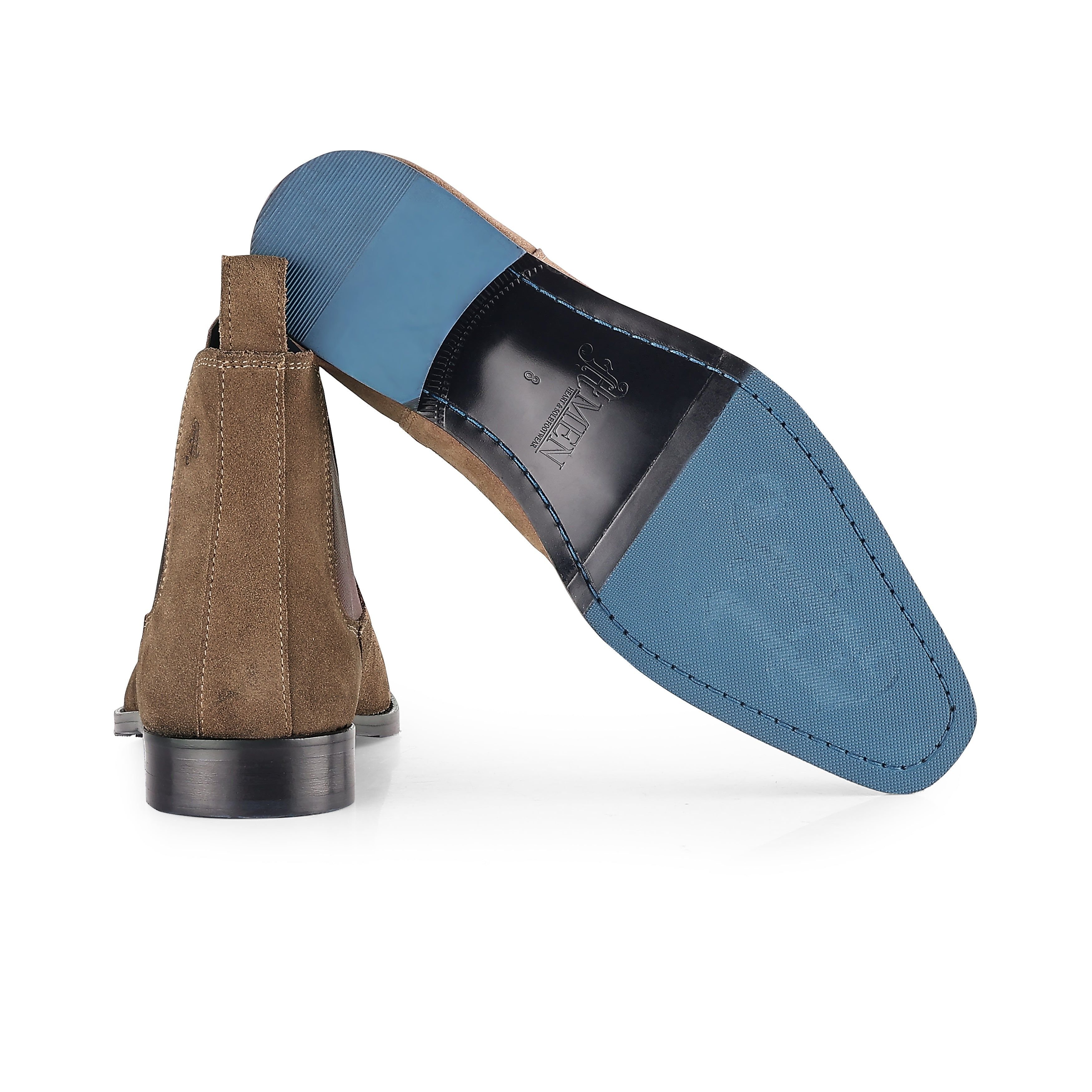 Amen Shoes Amen Shoes Men's Dundalk Premium Suede Leather Chelsea Boots in Light Brown - 4