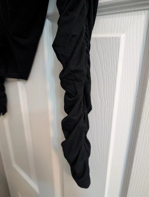 Topshop Topshop Black Bardot Ruched Longsleeve Top