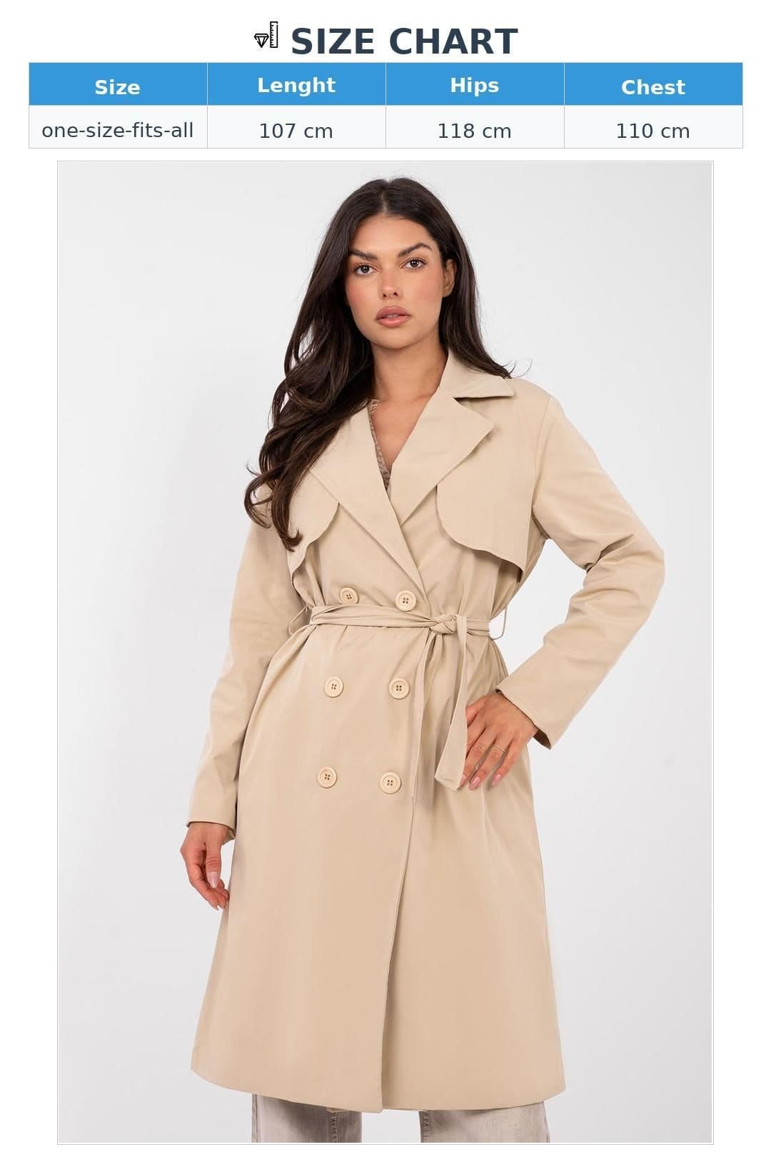 Love Lace Love Lace Women's Timeless Double Breasted Trench Coat Belted in Beige - 4