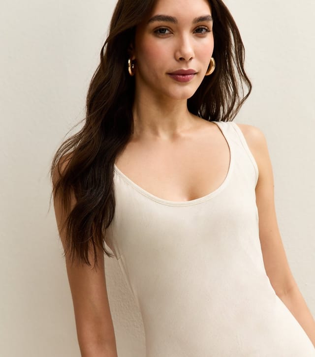 New Look Women's Stone Scoop Neck Midaxi Dress with Linen New Look - 3