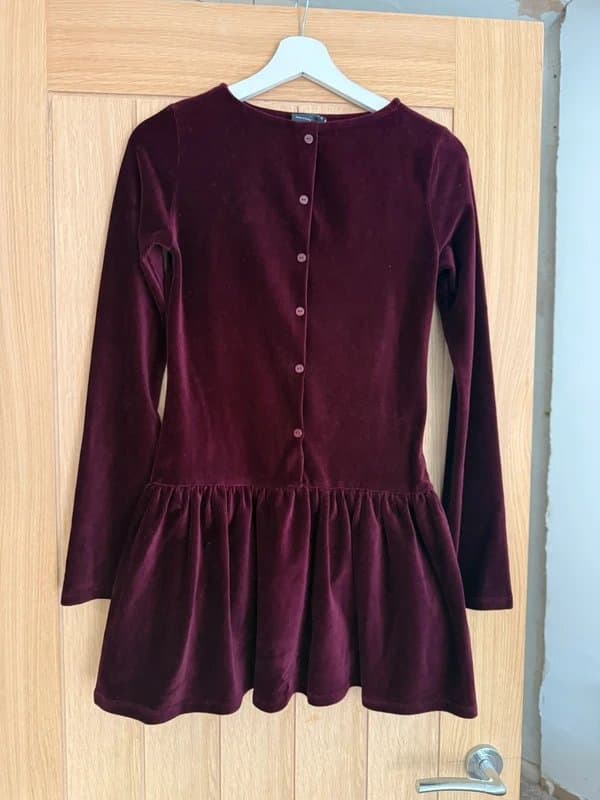 ASOS Design Burgundy Velvet Peplum Mini Dress
