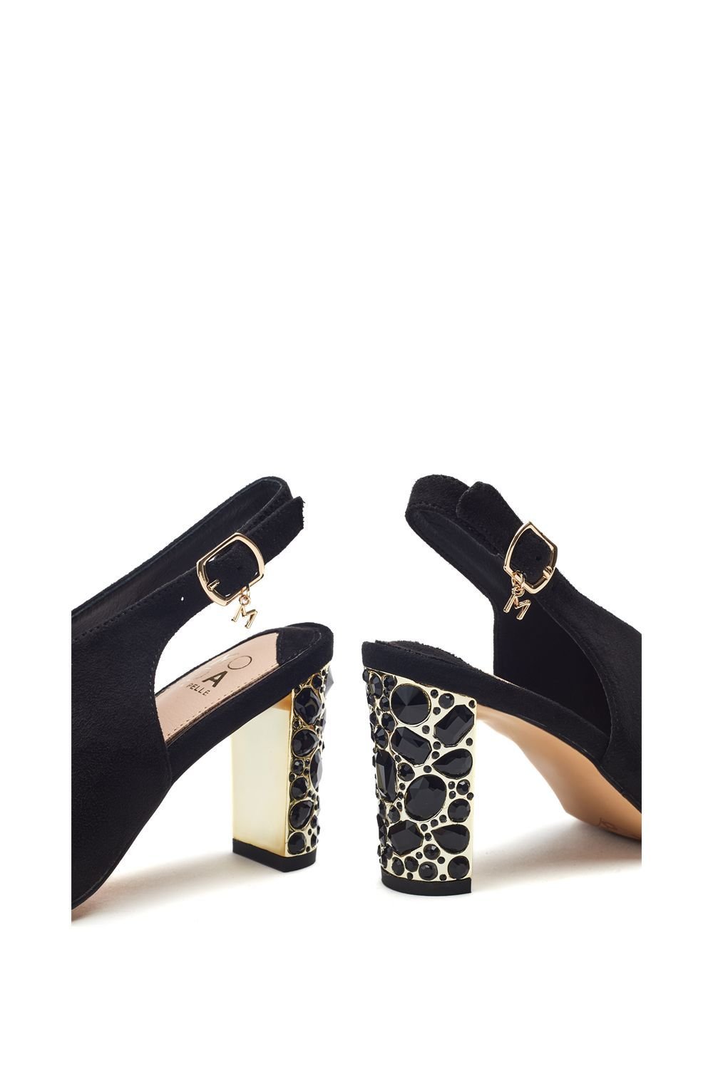 Moda In Pelle Moda In Pelle Women's 'Maeva' Alcantara Peep Toe Shoes in Black - 3