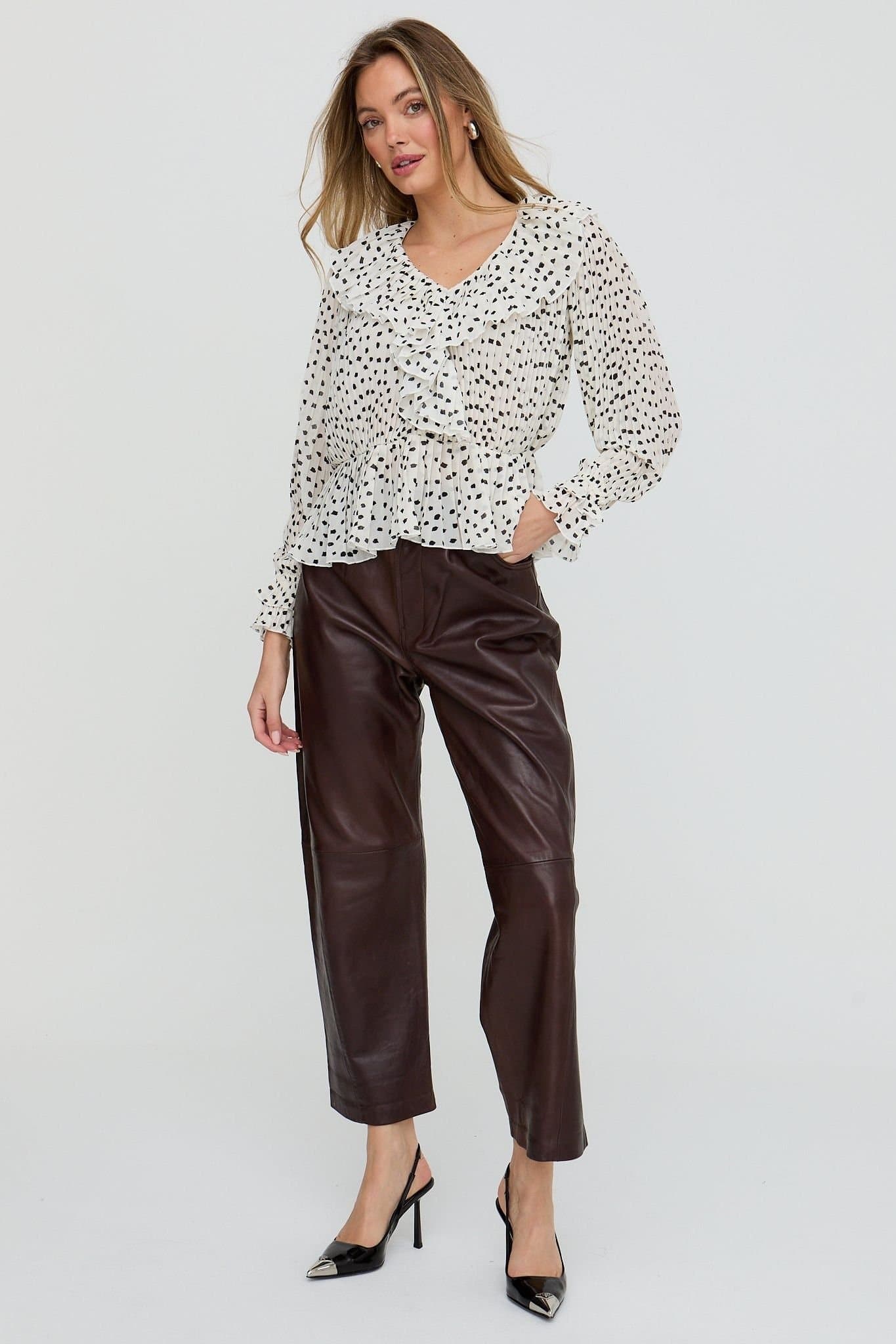 Lily and Lionel Lily and Lionel White Polka Dot Blouse