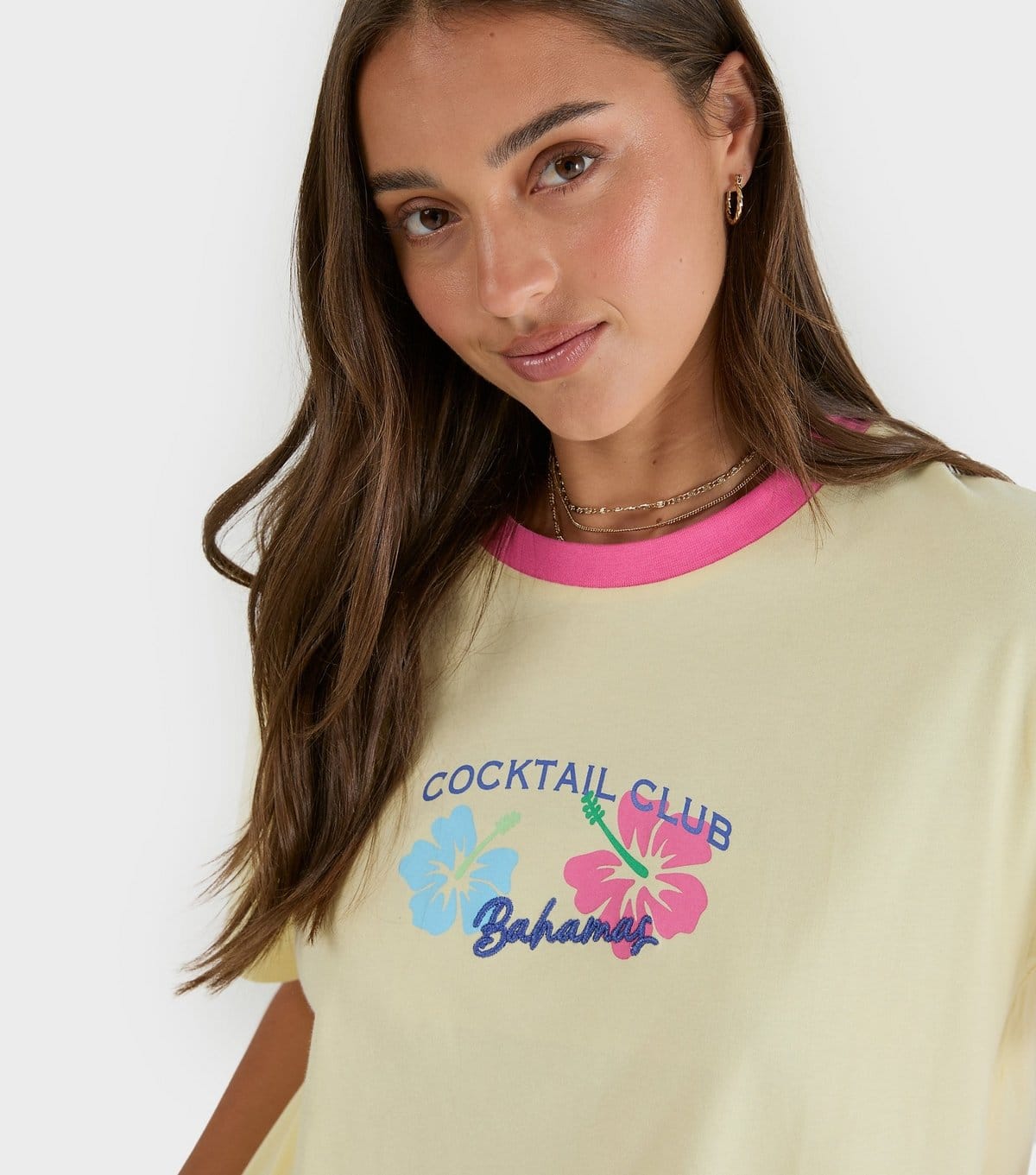 Skinnydip Women's Bright Yellow Cocktail Club T-Shirt Skinnydip New Look - 4