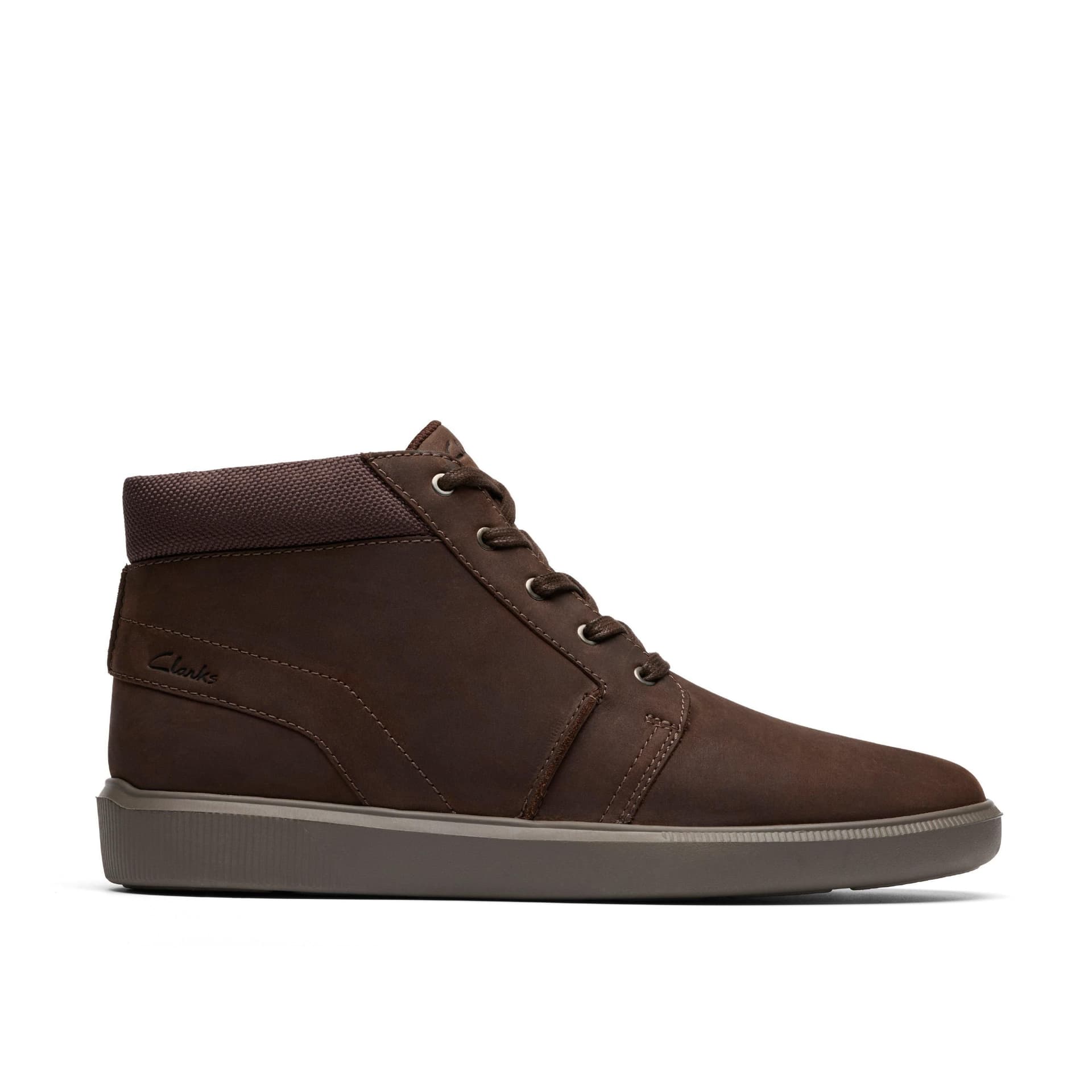 Clarks Clarks Men's Brodin Mid Dark Brown Leather Lace Up, Ankle Boots