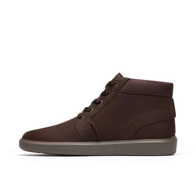 Clarks Clarks Men's Brodin Mid Dark Brown Leather Lace Up, Ankle Boots - 2