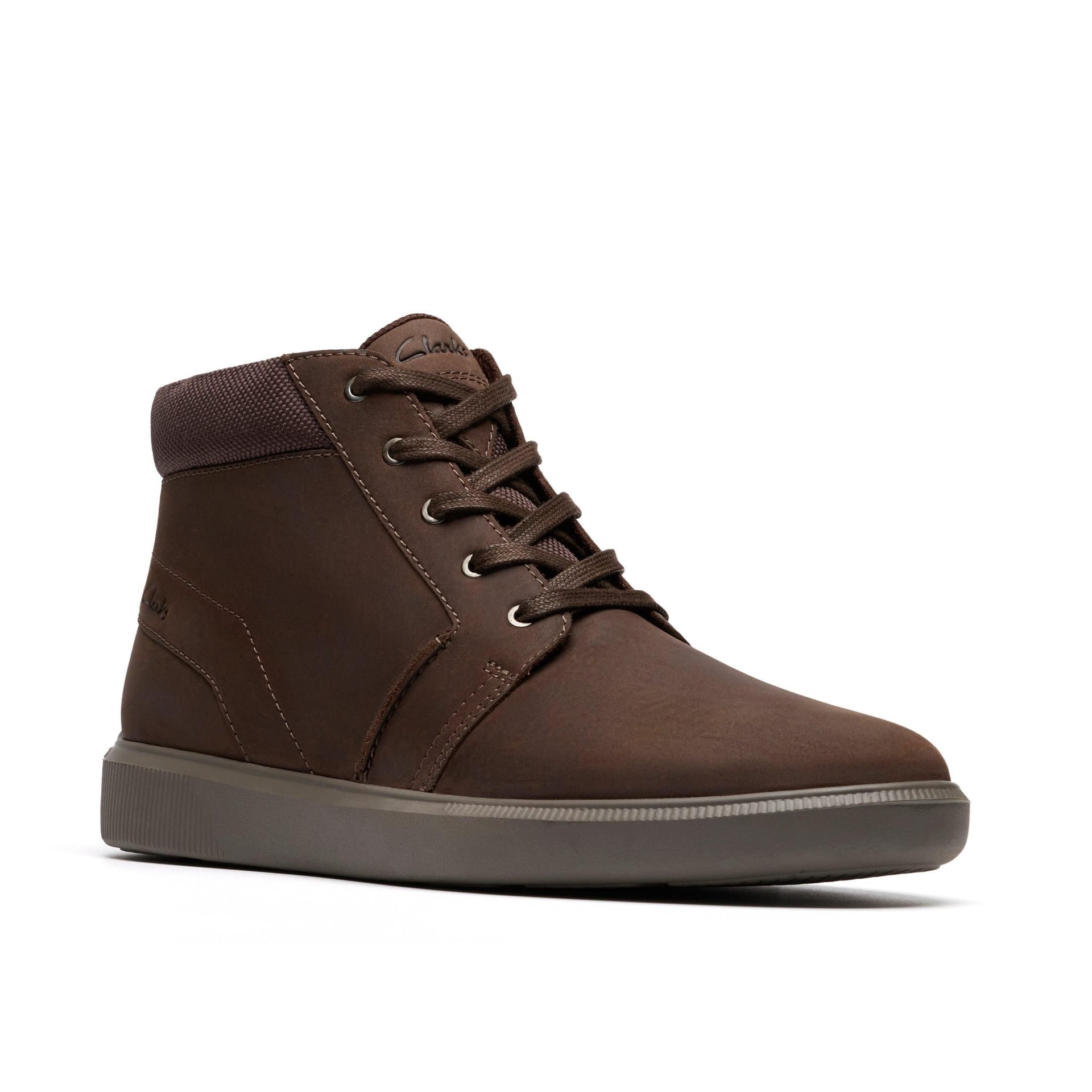 Clarks Clarks Men's Brodin Mid Dark Brown Leather Lace Up, Ankle Boots - 4