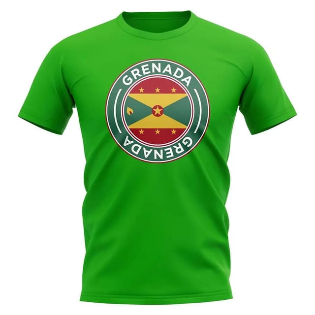 Grenada Grenada Men's Personalised Football Badge T-Shirt in Green - 2