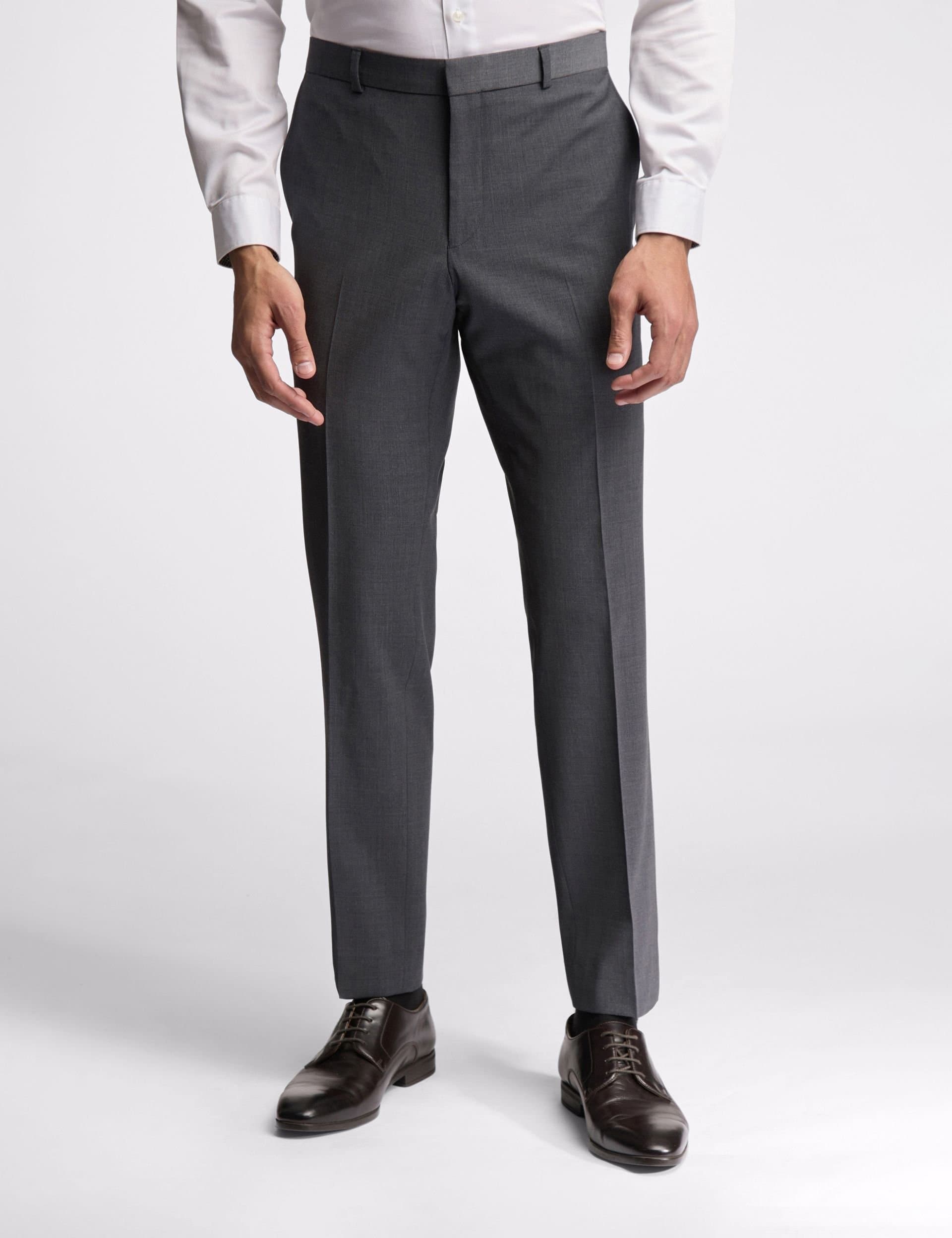 Ted Baker Ted Baker Men's Premium Charcoal Panama Slim Suit Trousers in Grey