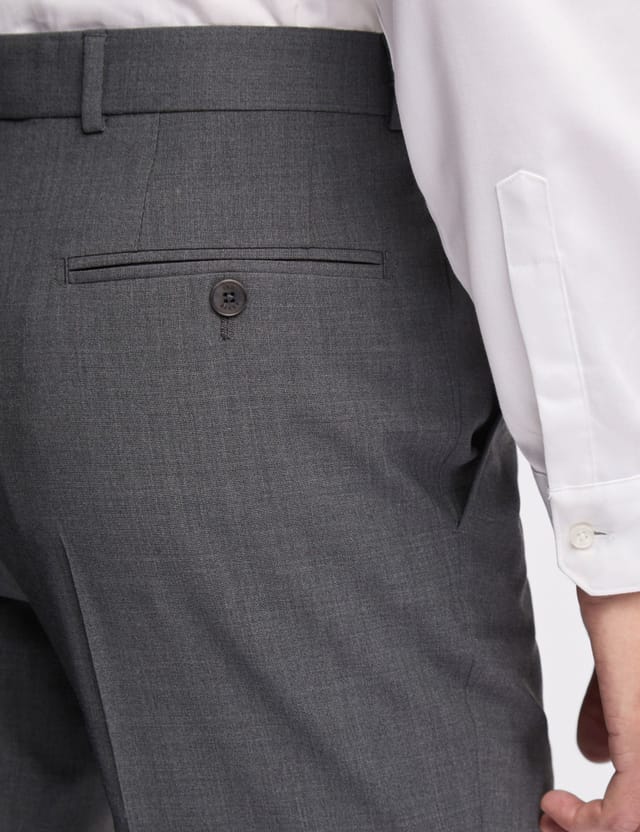 Ted Baker Ted Baker Men's Premium Charcoal Panama Slim Suit Trousers in Grey - 3