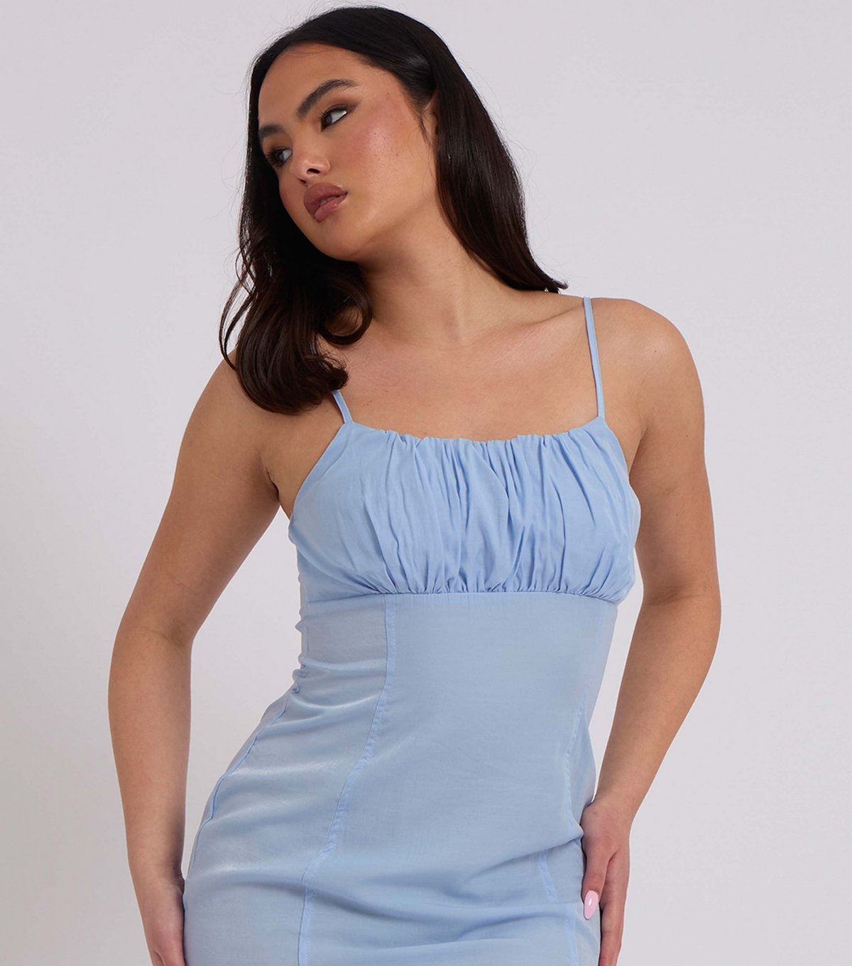 Urban Bliss Women's Light Blue Gathered Front Mini Dress Urban Bliss New Look - 3