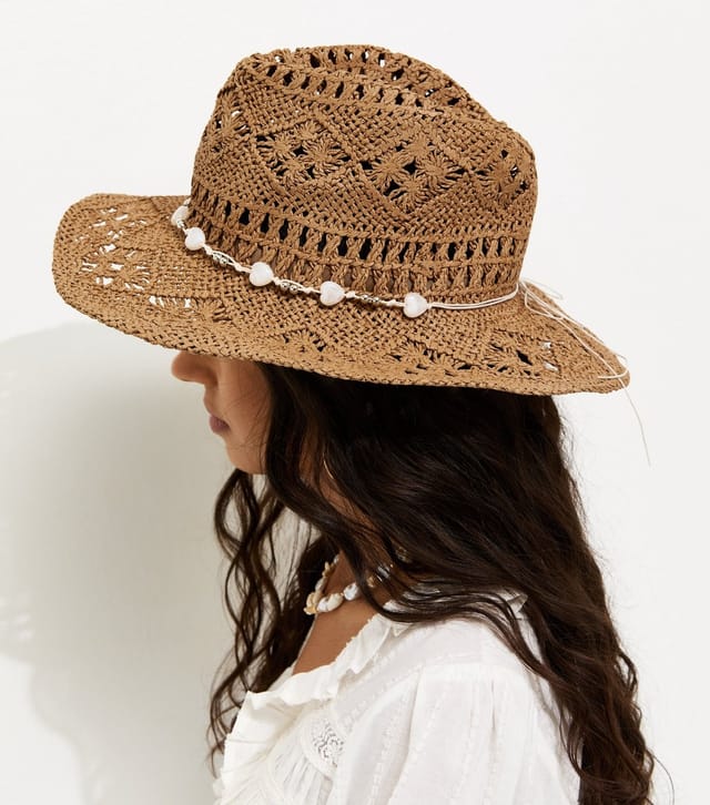 New Look Brown Straw Western Hat New Look - 2