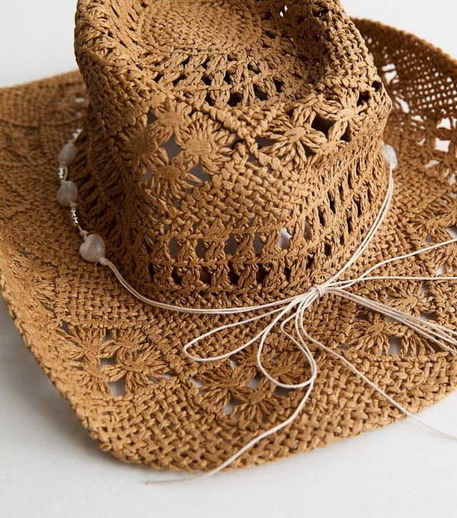 New Look Brown Straw Western Hat New Look - 3