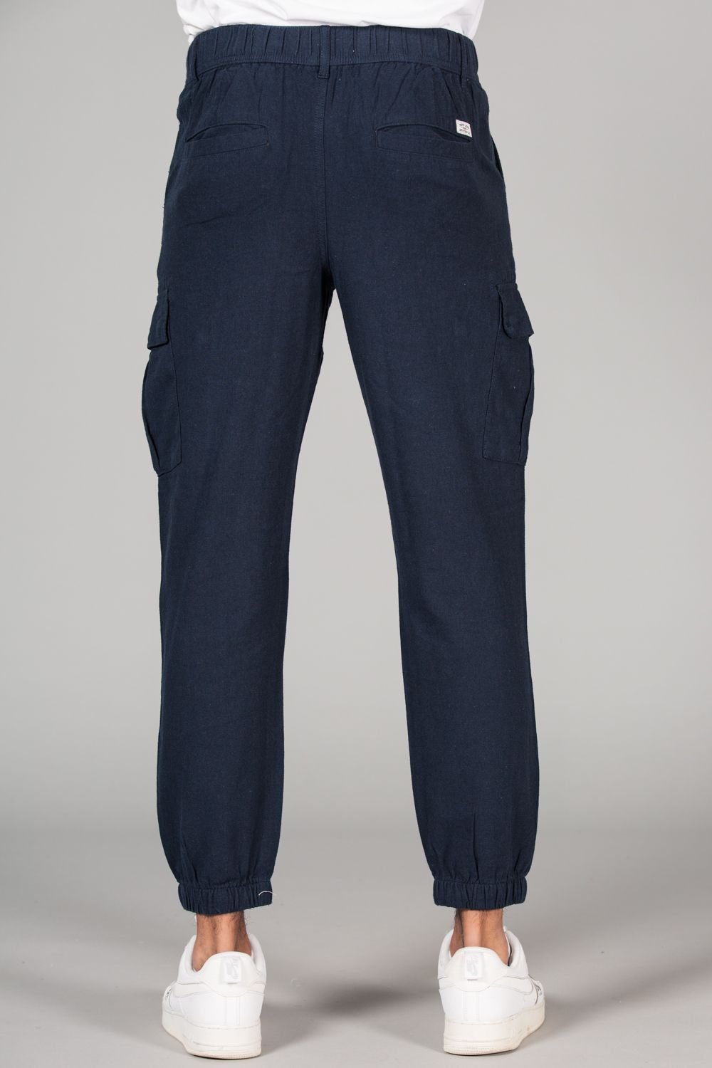 Tokyo Laundry Tokyo Laundry Men's Linen Blend Cargo-Style Trousers in Navy - 2