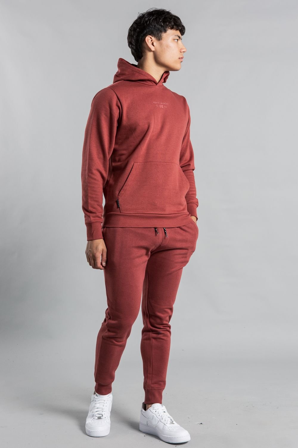 Tokyo Laundry Tokyo Laundry Men's Cotton Blend Staple Drawstring Joggers in Red - 3