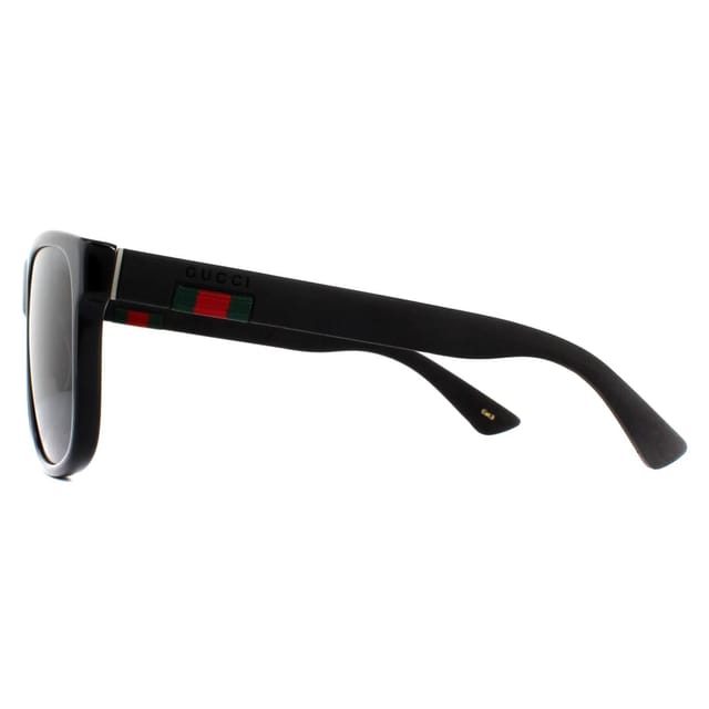 Gucci Gucci Men's Rectangle Black Rubber Grey Sunglasses - 3