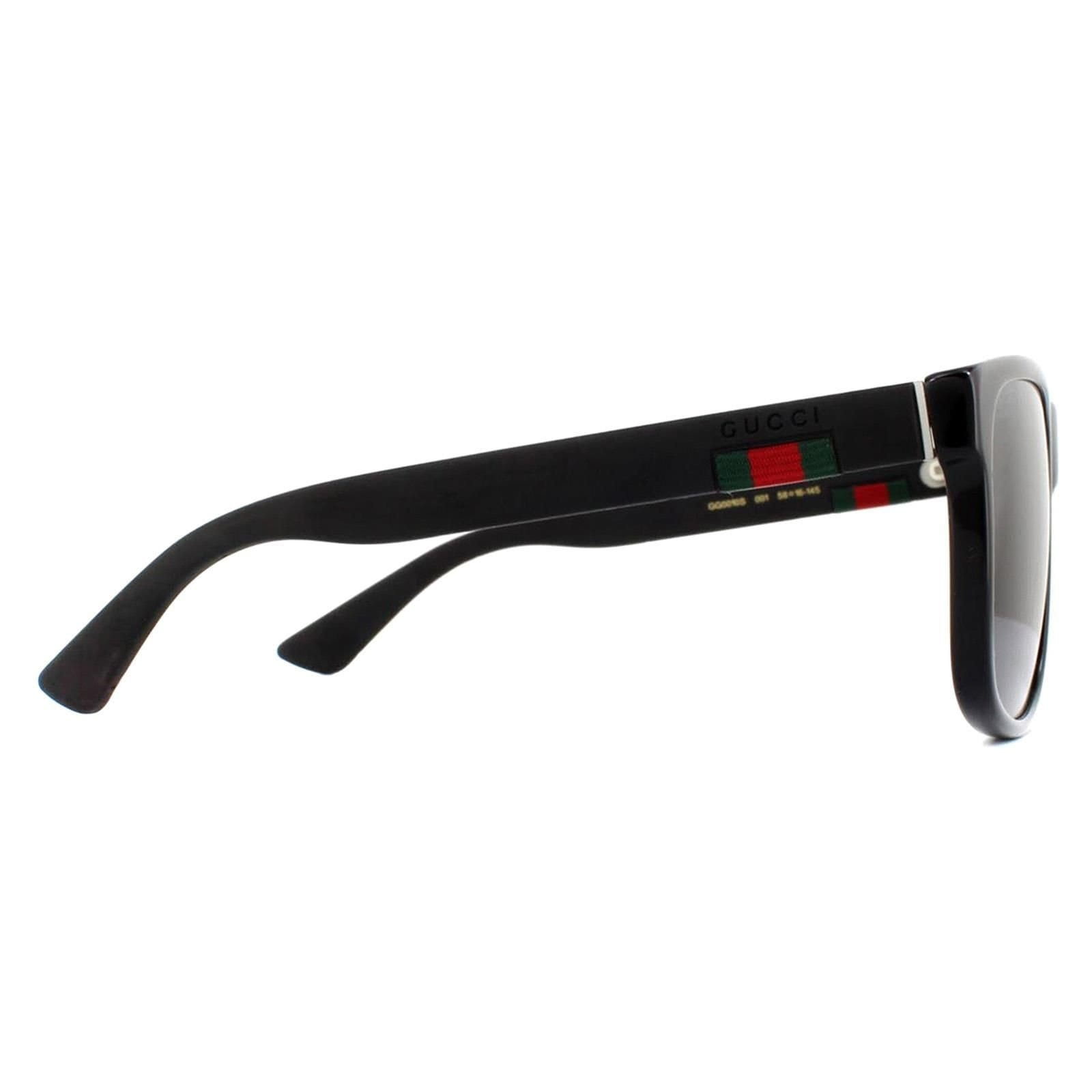 Gucci Gucci Men's Rectangle Black Rubber Grey Sunglasses - 4