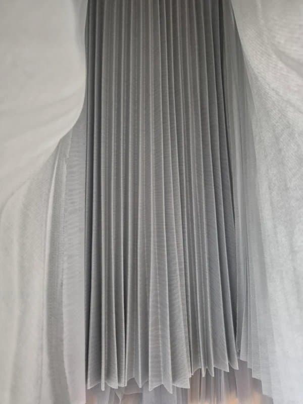 New Look New Look silver grey pleated mesh midi skirt size 10