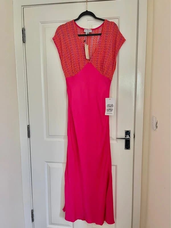 Never Fully Dressed Never Fully Dressed Pink Crochet Maxi Dress – New With Tags – UK 14 – Sold Out