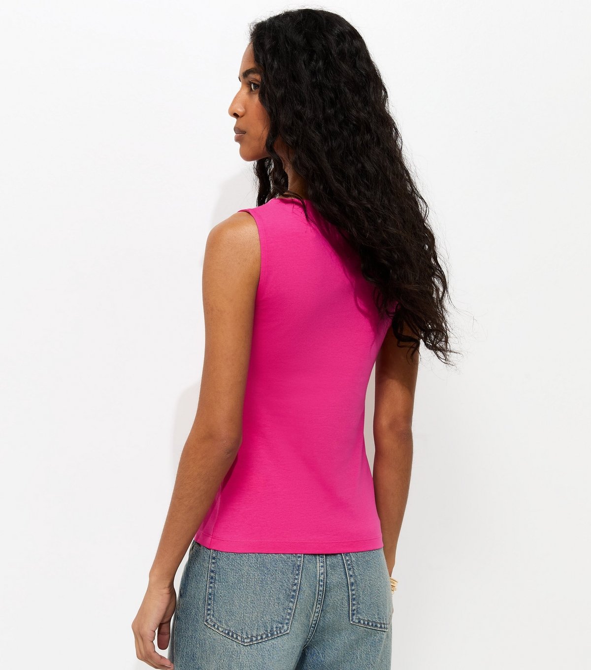 New Look Women's Bright Pink Slash Neck Vest Top New Look - 4