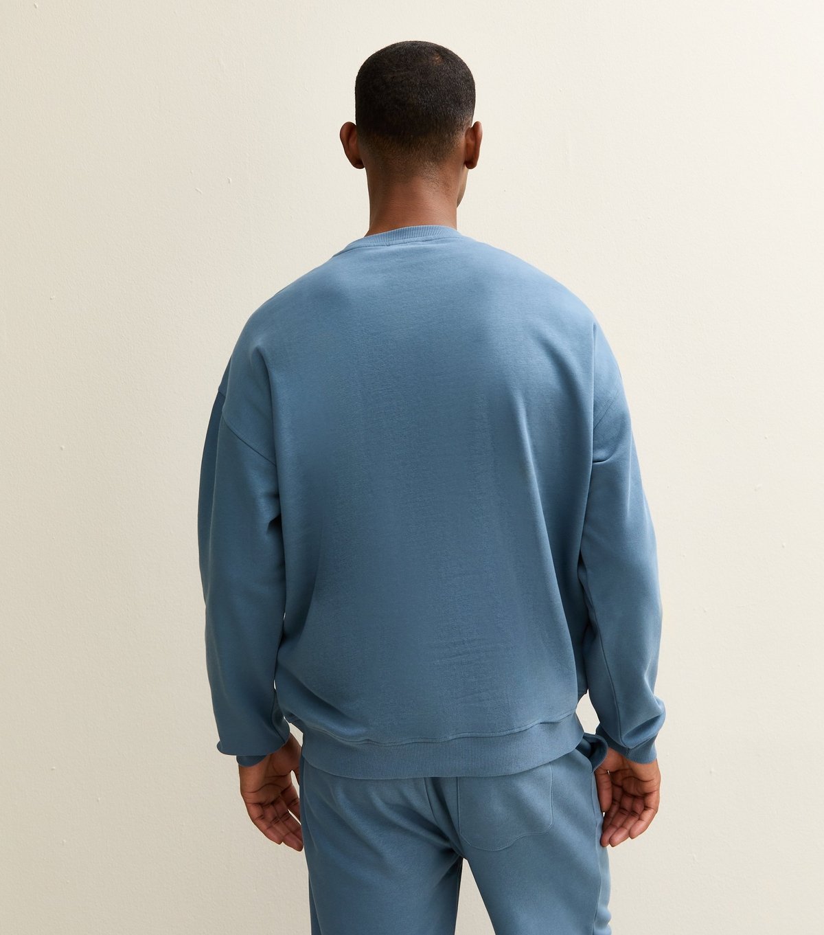 New Look Men's Blue Oversized Crew Neck Sweatshirt New Look - 4