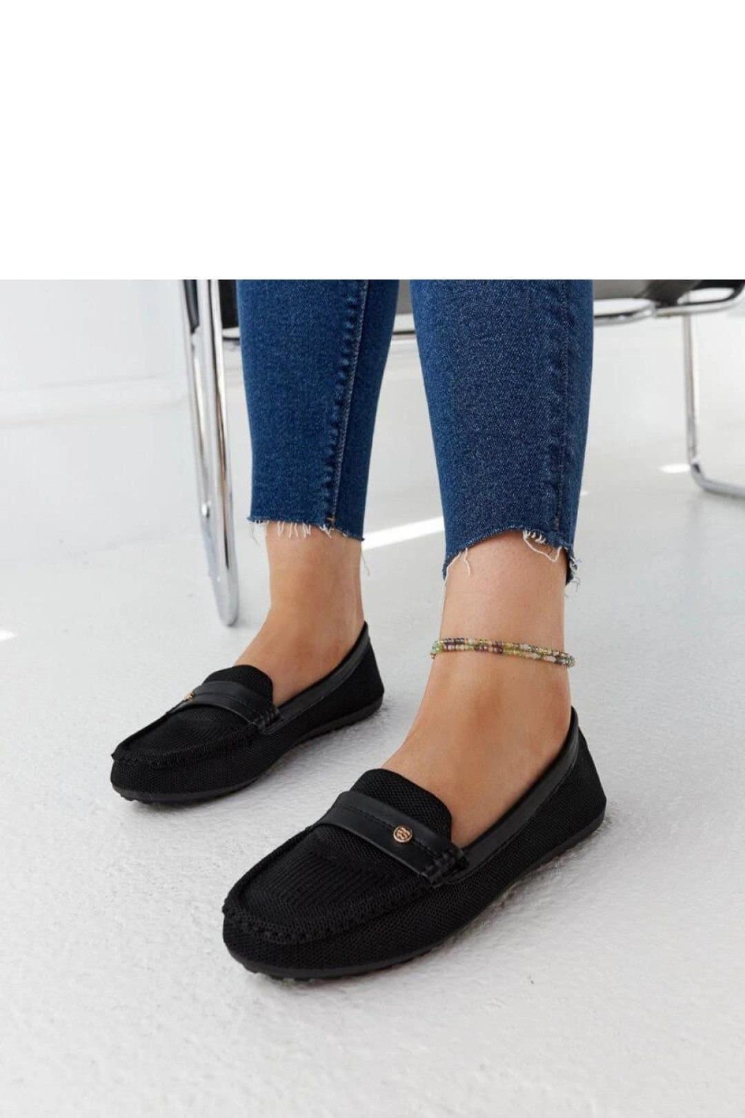 Love Lace Love Lace Women's Fabric Moccasins Slip On Almond Toe Flat Low Sole Summer in Black