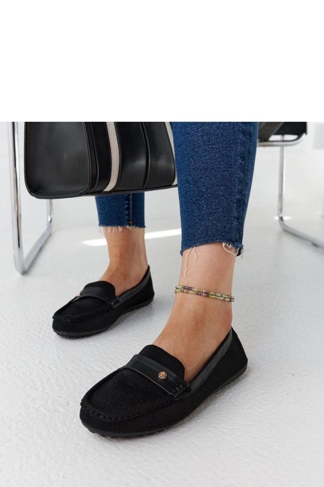 Love Lace Love Lace Women's Fabric Moccasins Slip On Almond Toe Flat Low Sole Summer in Black - 3
