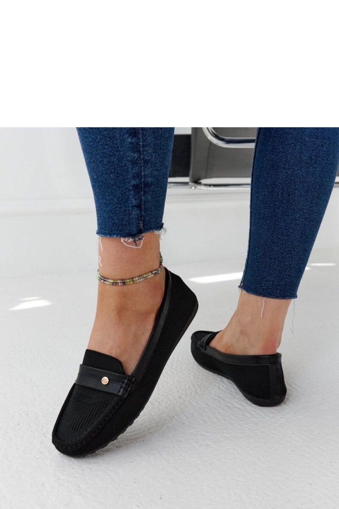 Love Lace Love Lace Women's Fabric Moccasins Slip On Almond Toe Flat Low Sole Summer in Black - 4