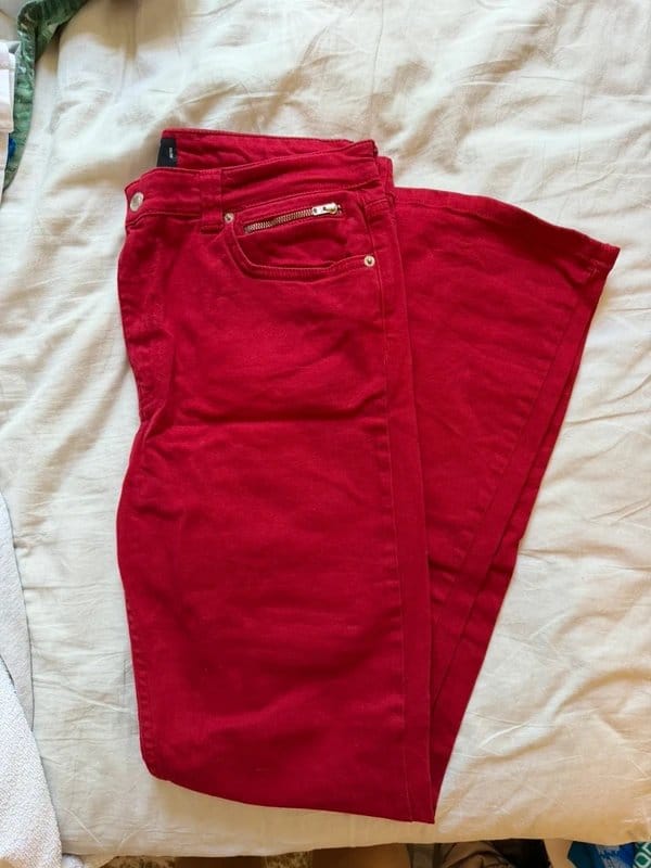 ASOS Design Red Flared Jeans
