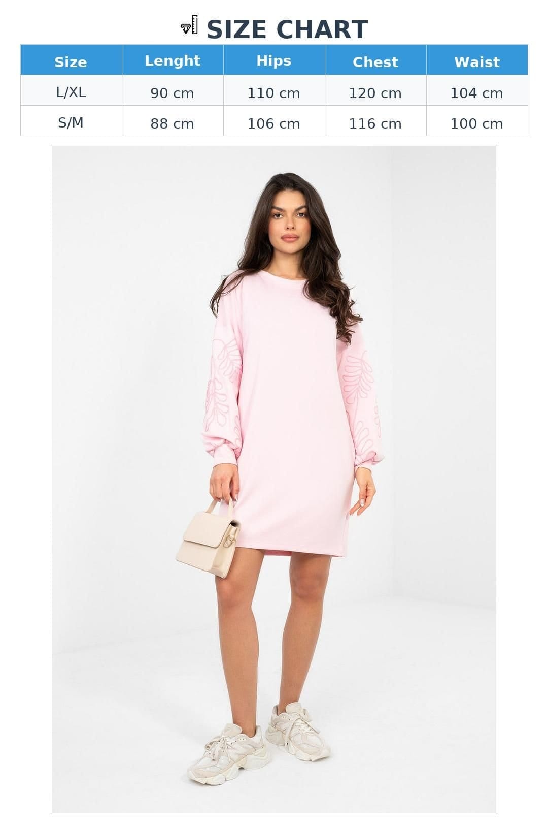 Love Lace Love Lace Women's Soft Viscose Mini Dress With Embroidered Sleeves in Pink - 4