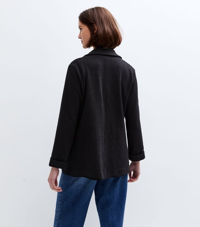 New Look Women's Black Textured Jersey Blazer New Look - 3
