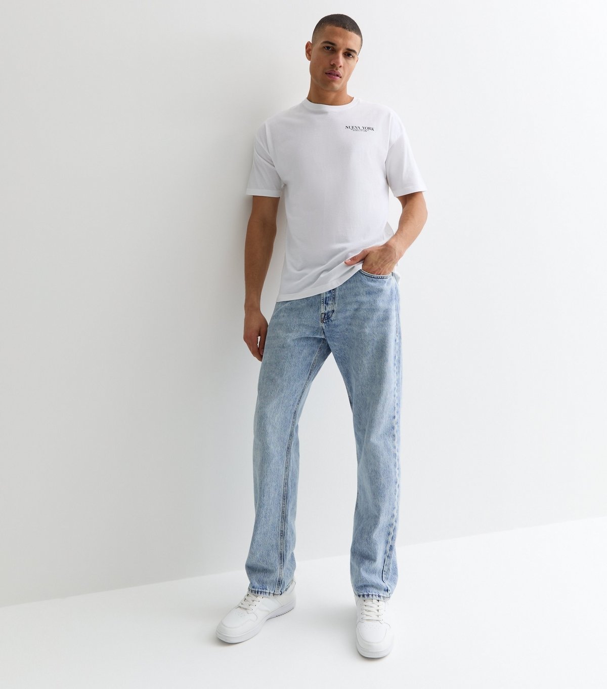 jack & jones Men's Blue Regular Straight Leg Jeans Jack & Jones New Look - 4