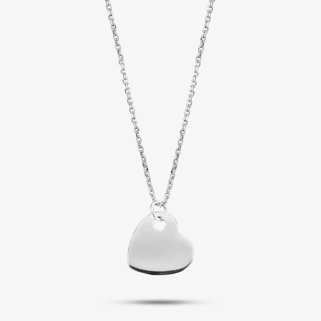T.H.Baker T.H.Baker Women's Silver Medium Plain Heart Pendant P-4082 - 2