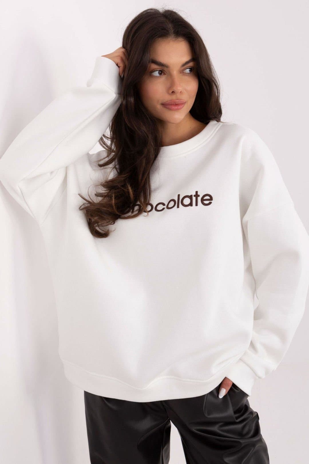 Love Lace Love Lace White Cotton Elastane Embroidered Sweatshirt