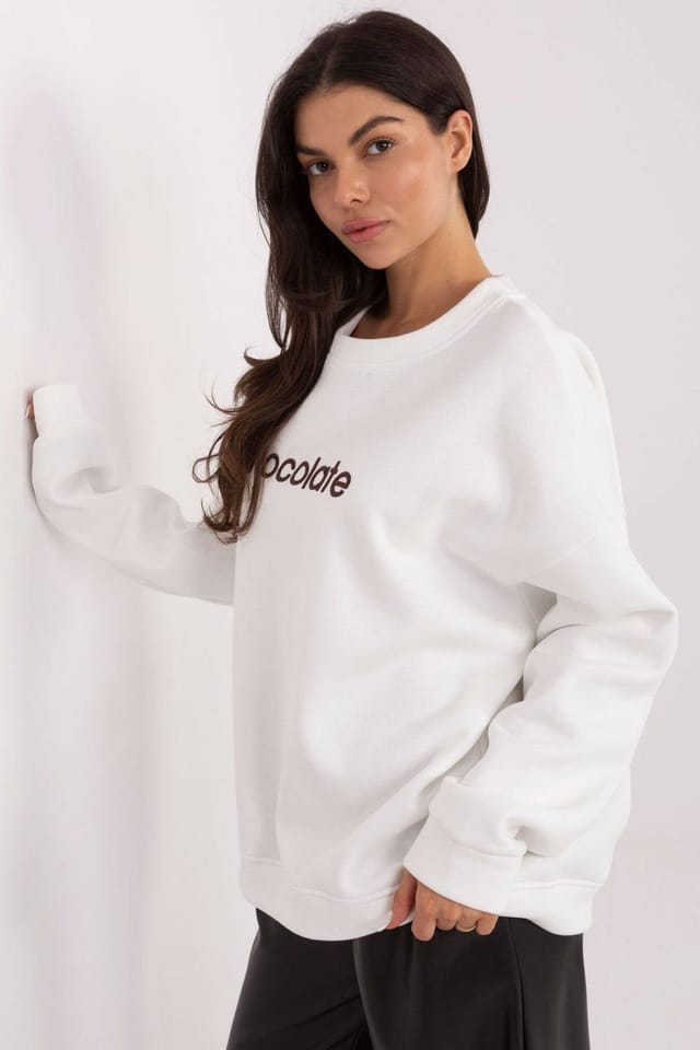 Love Lace Love Lace Women's Classic Cotton Elastane Embroidered Sweatshirt Style 220864 in White - 3