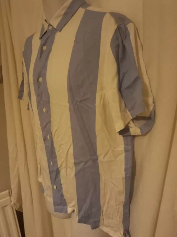 Bershka Bershka - White / Blue Striped S/Sleeved Summer 2023 shirt Size M