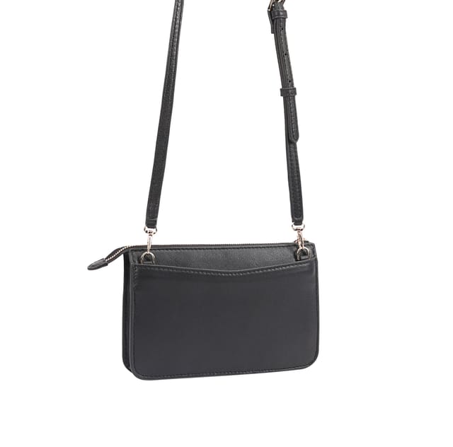 Paul Costelloe Paul Costelloe Women's Sabina Leather Cross Body Bag in Jet Black - 2