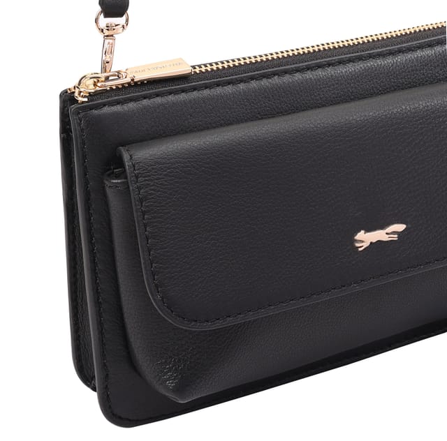 Paul Costelloe Paul Costelloe Women's Sabina Leather Cross Body Bag in Jet Black - 3