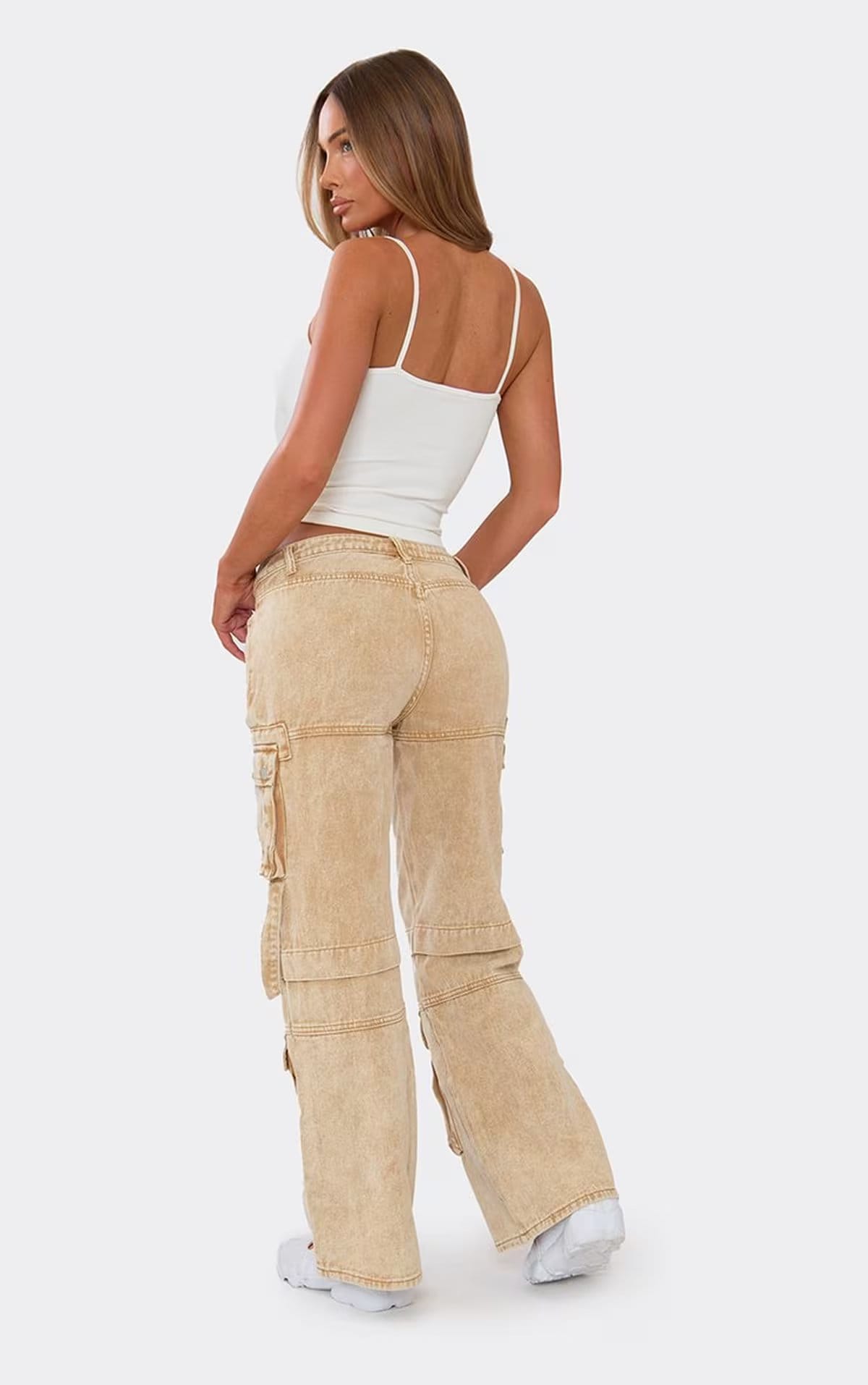 EGO Brown Utility Pocket Detail Wide Leg Trousers