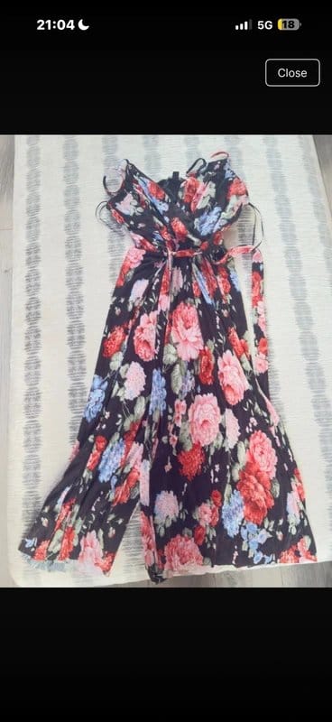 New Look Multi Floral Print Cropped Jumpsuit