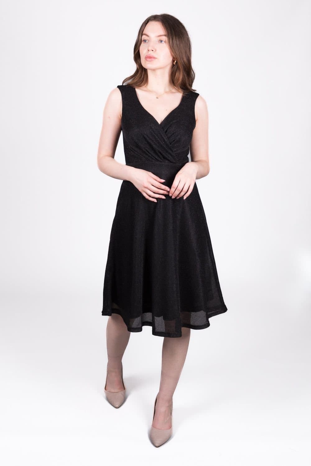 SOLO SOLO Women's Glitzy Wrap Dress in Black