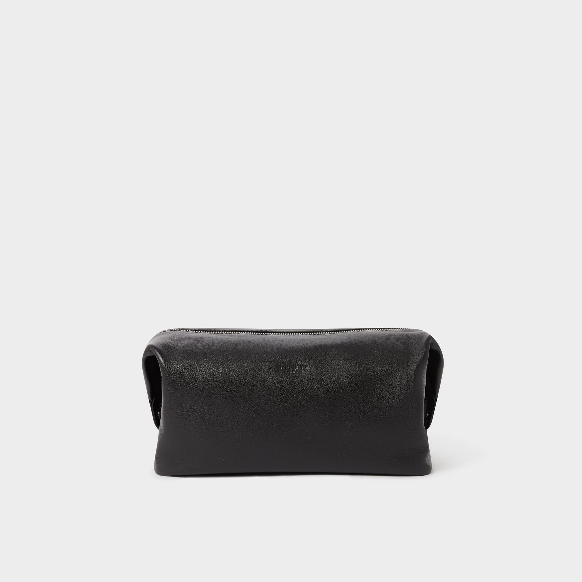 OSPREY LONDON OSPREY LONDON Men's The Toby Leather Washbag in Black