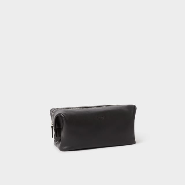 OSPREY LONDON OSPREY LONDON Men's The Toby Leather Washbag in Black - 2